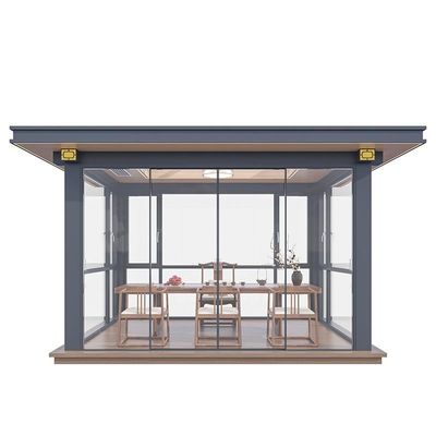 Buy Metal Type Aluminium Alloy Louver Turning Sunroom Gazebo for Courtyard and Garden Sun Protection online manufacture