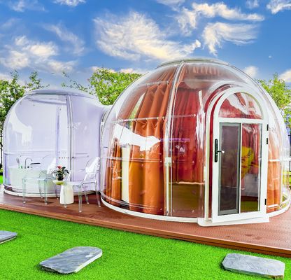 Full House Outdoor Prefabricated Luxury Glass Polycarbonate Garden Double Dome House