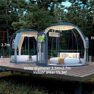 Full House Outdoor Prefabricated Luxury Glass Polycarbonate Garden Double Dome House