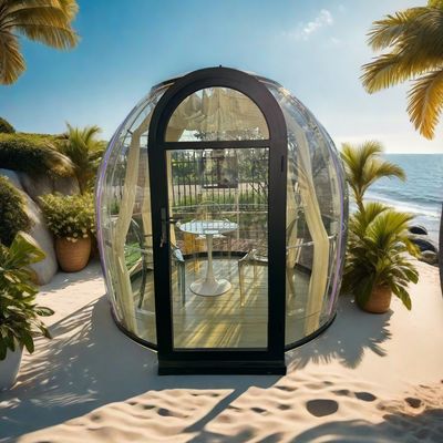 Modern Panoramic PC Dome House Long-Extended Bubble Greenhouse for Outdoor Party Glamping
