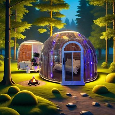 Popular Smart Star Room Leisure Polycarbonate Transparent Camping Double Dome House Tent