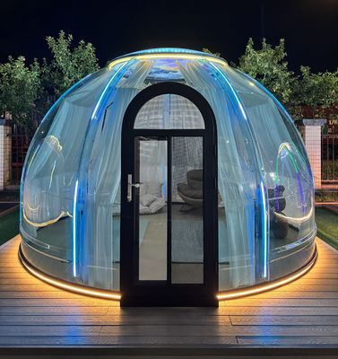 Outdoor Inflatable Steel and PC Material Bubble Lodge for Camping Hotel Villa or Star Dome Room-Green House