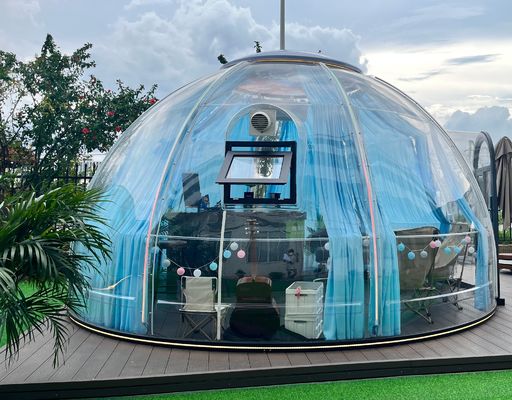 High Toughness Luxury Waterproof Polycarbonate Dome Tent Eco With Bathroom PC Bubble House
