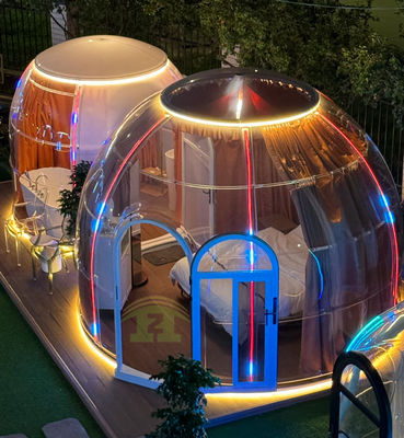 Modern Design Full House Prefab Outdoor Polycarbonate Clear Geodesic Bubble Dome Tent Hotel Dining Park-Green PC Houses Glamping