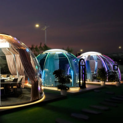 Good Quality Outdoor Hotel Resort Pc Leisure Round Glamping Sunscreen Double Dome House Tent