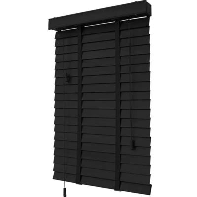Contemporary Design Shutters for Office Living Room Study Electric Lift Black Solid Wood Blinds Light Curtains Shade