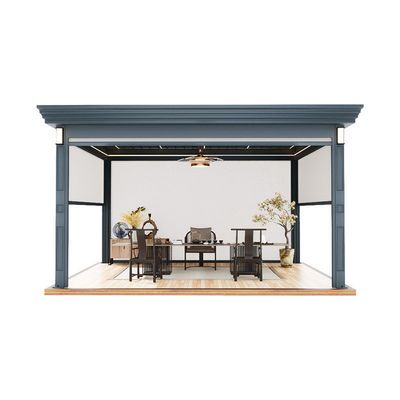 Outdoor pavilion Aluminum alloy new  hand electric louver courtyard pavilion courtyard leisure pavilion