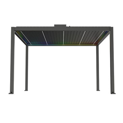 Aluminum Alloy Electric Tilting Louver Pavilion Outdoor Patio Gazebo Villa Garden Sun Room Gazebo