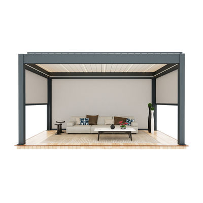 Aluminum Alloy Electric Louver Turning Pavilion Outdoor Pavilion With Stylish Courtyard Shade Design
