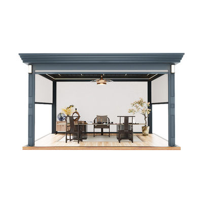 Aluminum Alloy Electric Flip Louver Pavilion The Outdoor Shade is Durable And Stylish Suitable for Garden Terrace Use